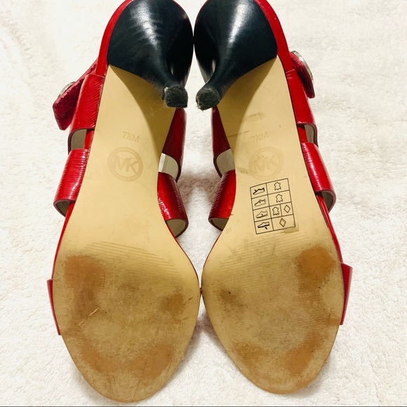 Michael Kors Joselle Red patent heels women’s 7.5 - Picture 9 of 11